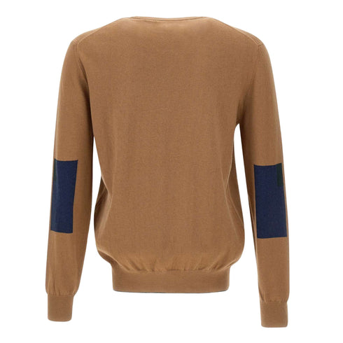 La Martina Pullover Maglia Uomo con logo ricamato Beige blu - Francavilla Moda